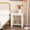 Tangkula 2 PCS 2-Tier End Table Modern Sofa Bedside Compact Nightstand With Storage Shelf