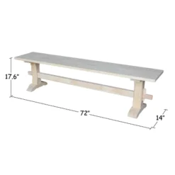 72" Trestle Bench Unfinished - International Concepts -Steve Silver Furniture Store GUEST af5748b2 5c3a 4a90 ba1d c81d8a2b055c