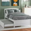 Twin Size Platform Bed Wood Bed Frame With Trundle-ModernLuxe