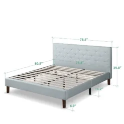 King Shalini Upholstered Platform Bed Frame Light Gray - Zinus -Steve Silver Furniture Store GUEST b5cebf53 79a3 4c5f ae14 e37bf5b90b69