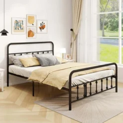 Costway Full/Queen/King Size Bed Frame With Headboard Under Bed Storage No Box Spring Needed Black -Steve Silver Furniture Store GUEST bbb9eeea 8342 4ede 9056 94367847a821