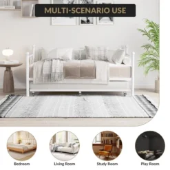 Twin Daybed With Trundle Bed, Heavy Duty Metal Twin Bed Frame With Pull Out Trundle -Steve Silver Furniture Store GUEST bc80c9a9 26f4 4ea2 85d6 d4da5b68a4e1