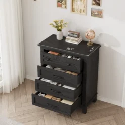 4 Dresser For Bedroom, 34.8" Tall Drawer Dresser With Storage Freestanding, Wooden Closet Storage Chest For Living Room, Bedroom, Office -Steve Silver Furniture Store GUEST bdee0d91 96d5 4743 a579 3bdc83f03c41