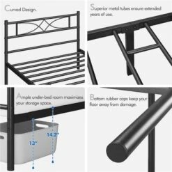 Yaheetech Simple Metal Bed Frame With Curved Design Headboard And Footboard 9 Yaheetech Simple Metal Bed Frame With Curved Design Headboard And Footboard -Steve Silver Furniture Store GUEST c06068d4 3208 44f1 ae86 eea74cf70332