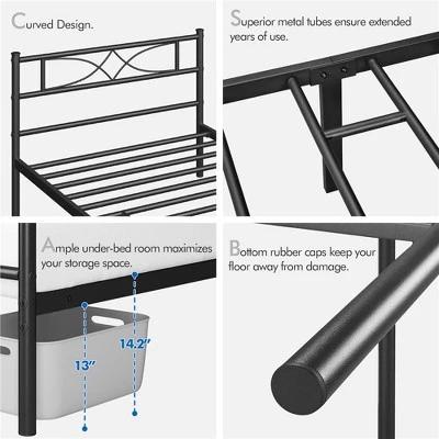Yaheetech Simple Metal Bed Frame With Curved Design Headboard And Footboard 3 Yaheetech Simple Metal Bed Frame With Curved Design Headboard And Footboard - Image 3