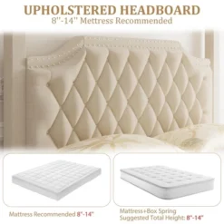 Upholstered Canopy Bed Frame Full Size With Headboard, Button Tufted, Nailhead Trim Design, No Box Spring Required 11 Upholstered Canopy Bed Frame Full Size With Headboard, Button Tufted, Nailhead Trim Design, No Box Spring Required -Steve Silver Furniture Store GUEST c0ee57e9 6730 430c b597 d9fa4904f621