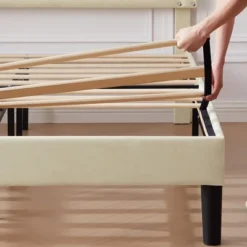 VECELO Velvet Upholstered Platform Bed Frame With Adjustable Headboard, Sturdy Wood Slats & Metal Support, No Box Spring Needed, Twin/Full/Queen Size -Steve Silver Furniture Store GUEST c2e72e1a b161 48ce b35b 42fd6641f2de