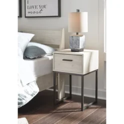 Signature Design By Ashley Contemporary Socalle 1 Drawer Nightstand, Light Natural -Steve Silver Furniture Store GUEST c3eb9420 e03e 4915 8172 abb4d793d410