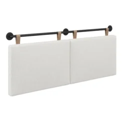 Full/Queen Charlie Boucle Kids' Headboard Cream - Nathan James: Wall Mounted MDF Upholstered Headboard