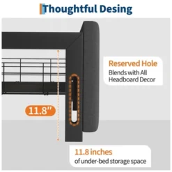 Full Size Bed Frame With 3 Storage Drawers, Fabric Upholstered Platform Bed, Wooden Slats Support, Dark Grey -Steve Silver Furniture Store GUEST c9a75c84 7f88 4242 8dd3 8fe1649bbe9d