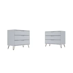Set Of 2 Rockefeller 3 Drawer Dresser - Manhattan Comfort -Steve Silver Furniture Store GUEST cfda9260 122d 4fb9 ac0f ac02149d0b95