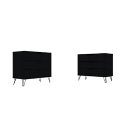 Set Of 2 Rockefeller 3 Drawer Dresser - Manhattan Comfort -Steve Silver Furniture Store GUEST d13e109b ea4b 4c02 9956 2d8162a0a1a8