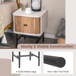 Tangkula Set Of 2 Nightstand Compact Modern End Side Table W/ Sliding Doors -Steve Silver Furniture Store GUEST d24bd4f1 b281 4235 b340 8aa57f3792f5