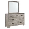 Adam 6 Drawer Dresser With Mirror Gray - Picket House Furnishings