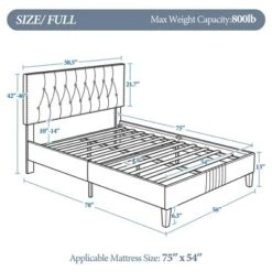 Yaheetech Upholstered Bed Frame With Button-Tufted Headboard -Steve Silver Furniture Store GUEST d530c7d0 5639 4fe2 bd22 59fd3179c2f1