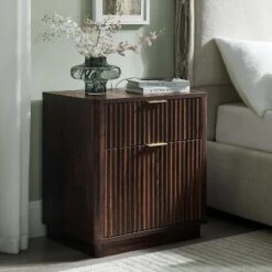 SinCiDo 23" Fluted Nightstand W/Charging Station, 2 Drawer Mid Century Modern End Table W/Storage For Bedroom & Living Room 19 SinCiDo 23" Fluted Nightstand W/Charging Station, 2 Drawer Mid Century Modern End Table W/Storage For Bedroom & Living Room -Steve Silver Furniture Store GUEST d5679081 9e79 4f76 98d7 b9528c4261b4