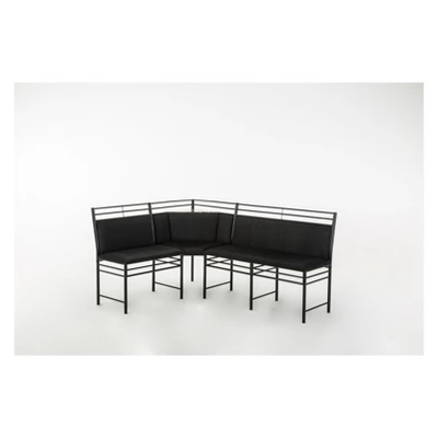 2pc Gareth Breakfast Nook Dining L Chair & Bench Black ( ) - Boraam 12 2pc Gareth Breakfast Nook Dining L Chair & Bench Black ( ) - Boraam - Image 12