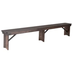 Flash Furniture HERCULES Series 8' X 12'' Solid Pine Folding Farm Bench With 3 Legs -Steve Silver Furniture Store GUEST d7d1bed4 a9cf 4e4a b376 a15ebec39177