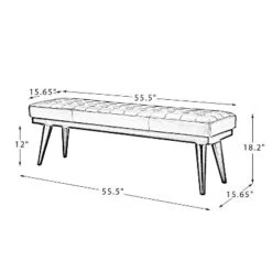 Olga 55.5" Wide Mid-century Modern Genuine Leather Bedroom Bench |ARTFUL LIVING DESIGN -Steve Silver Furniture Store GUEST d86dc71d 23fb 4996 89b2 10ba131dda5f