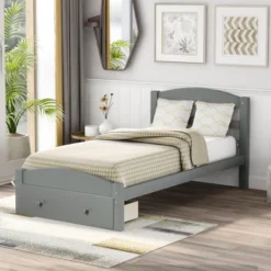 Twin Size Wood Platform Bed Frame With Storage Drawer And Slat Support-ModernLuxe -Steve Silver Furniture Store GUEST d87cb0c2 9f8e 42f0 af84 bcd251024947