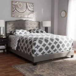 Vivienne Modern And Contemporary Fabric Upholstered Bed Light Gray - Baxton Studio -Steve Silver Furniture Store GUEST d8ce2e2e 0196 44a9 9a0d 77fb90e23cb3