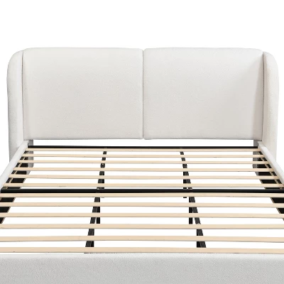 Queen/King Size Platform Bed Frame With Upholstered Headboard - ModernLuxe 11 Queen/King Size Platform Bed Frame With Upholstered Headboard - ModernLuxe - Image 11