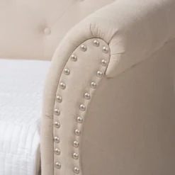 Twin Cherine Classic And Contemporary Fabric Upholstered Daybed With Trundle Beige - Baxton Studio -Steve Silver Furniture Store GUEST df802dc1 7126 48d7 bb5d 5a86cc04b58e