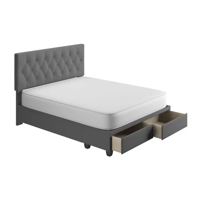 Henley Linen Tufted Upholstered Platform Bed With Storage Drawers - Eco Dream 2 Henley Linen Tufted Upholstered Platform Bed With Storage Drawers - Eco Dream - Image 2