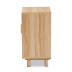 Maclean Rattan Wood 1 Door Nightstand Natural/Brown - Baxton Studio -Steve Silver Furniture Store GUEST e1a310c4 4473 4004 8a70 ee78dd6cdb99