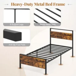 Costway Twin/Full/Queen/King Size Bed Frame With Wooden Headboard And Footboard Under-Bed Storage -Steve Silver Furniture Store GUEST e388072c 45a2 405d ac0b d462e135eed5