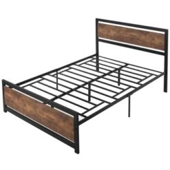 HOMCOM Full Platform Bed Frame With Headboard & Footboard, Strong Metal Slat Support Full Bed Frame W/ Underbed Storage Space, No Box Spring Needed -Steve Silver Furniture Store GUEST e567489e 57d1 4a4d b256 e1b4145886de
