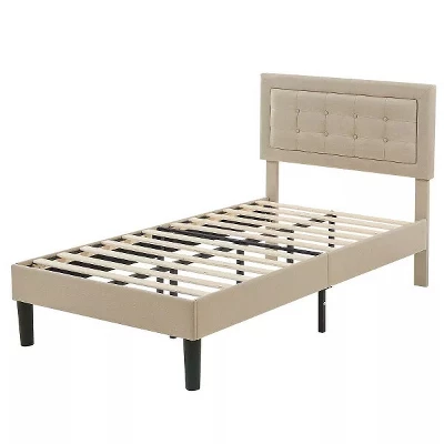 VECELO Twin/Full/Queen Size Upholstered Bed Frame Button Tufted Adjustable Headboard 11 VECELO Twin/Full/Queen Size Upholstered Bed Frame Button Tufted Adjustable Headboard - Image 11