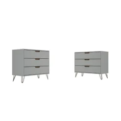 Set Of 2 Rockefeller 3 Drawer Dresser - Manhattan Comfort -Steve Silver Furniture Store GUEST e8e6072c 65ff 4853 94c6 9650f94822fc