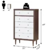 Costway 5 Drawer Dresser Wood Chest Of Drawers Storage Freestanding Cabinet Organizer