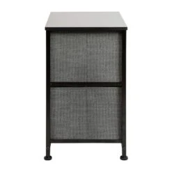 Flash Furniture 2 Drawer Wood Top Nightstand Storage Organizer With Cast Iron Frame And Dark Easy Pull Fabric Drawers -Steve Silver Furniture Store GUEST ea731212 4857 45f4 9971 47bc01a6b114