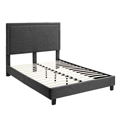 Emery Upholstered Queen Platform Bed Charcoal Black - Picket House Furnishings 5 Emery Upholstered Queen Platform Bed Charcoal Black - Picket House Furnishings - Image 5