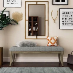 Adina Rectangular Tufted Bench Taupe - Dorel Living -Steve Silver Furniture Store GUEST ec98cced 2d90 4fe7 b634 c51d294b7d0f