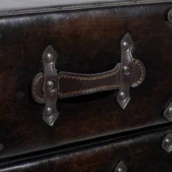 Traditional 6 Drawer Faux Leather Chest Black - Olivia & May -Steve Silver Furniture Store GUEST ecd2d96e 9eda 4450 a1ab 529250f21d59