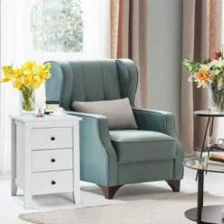 2PCS Nightstand End Beside Table Drawers Modern Storage Bedroom Furniture White -Steve Silver Furniture Store GUEST f03570a9 59c2 4181 b706 56c8032ac016