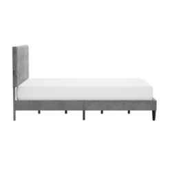 Queen Crestwood Upholstered Chevron Pleated Platform Bed With 2 Dual USB Ports Gray - Hillsdale Furniture 23 Queen Crestwood Upholstered Chevron Pleated Platform Bed With 2 Dual USB Ports Gray - Hillsdale Furniture -Steve Silver Furniture Store GUEST f1c978c2 563d 44ad 8ac1 96d852534198