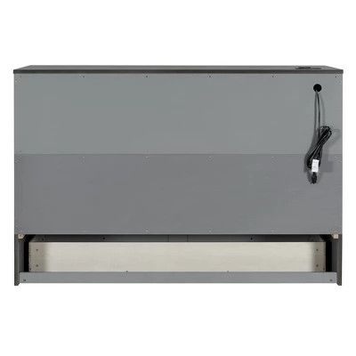 Full/Queen Size Murphy Bed With Large Drawers & USB Ports - ModernLuxe 7 Full/Queen Size Murphy Bed With Large Drawers & USB Ports - ModernLuxe - Image 7