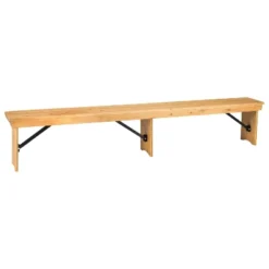 Flash Furniture HERCULES Series 8' X 12'' Solid Pine Folding Farm Bench With 3 Legs -Steve Silver Furniture Store GUEST f6b0c9c3 e3c2 4f74 b27c c584cca9a41e