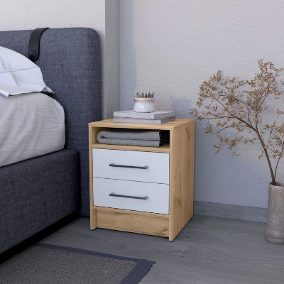 NicBex 19.9" Tall Modern Night Stand With Drawers,Wooden Nightstand With Hidden Shelf,Bedside Table For Bedroom Furniture 8 NicBex 19.9" Tall Modern Night Stand With Drawers,Wooden Nightstand With Hidden Shelf,Bedside Table For Bedroom Furniture - Image 8