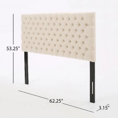 Upholstered Headboard Queen Size With Button-Tufted Diamond Stitching, Queen/Full Beds Headboard With Adjustable Height -Christopher Knight Home 2 Upholstered Headboard Queen Size With Button-Tufted Diamond Stitching, Queen/Full Beds Headboard With Adjustable Height -Christopher Knight Home - Image 2